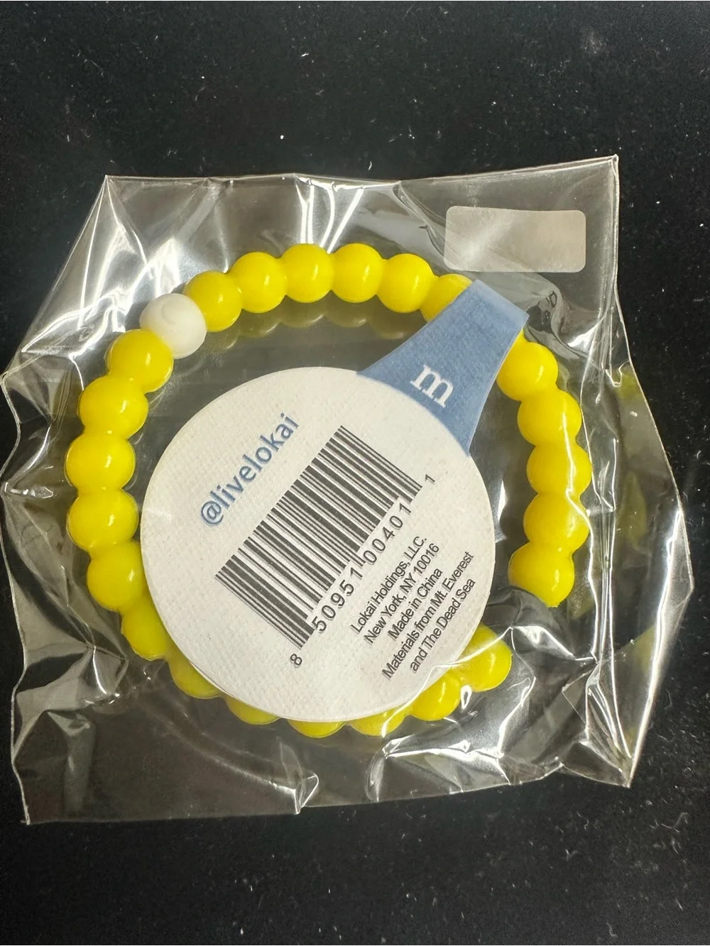 Lokai Kids Yellow Beaded Balance Bracelet with White Icon Bead